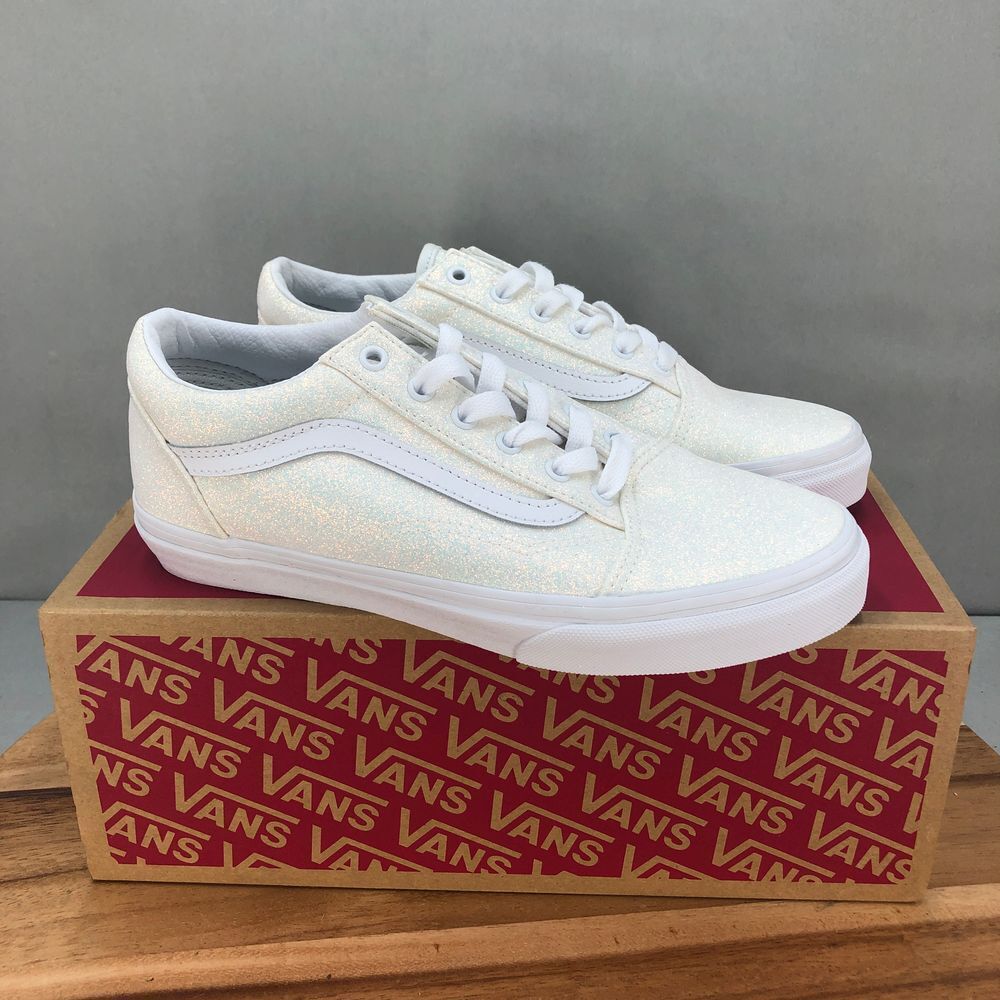NEW Vans Kids Sneakers in Sparkling White looks iridescent old skool